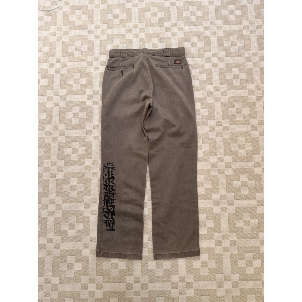 Vintage Dickies 874 Pants Faded Brown Size 32x31 Tribal Letters On Leg